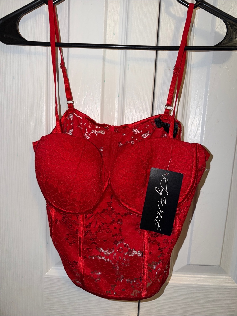 Say What? Red Lace Bustier with Underwire Cups